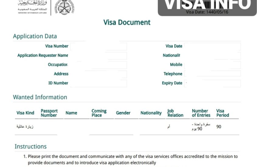 Visit visa family status www.mofa.gov.sa Procedure to